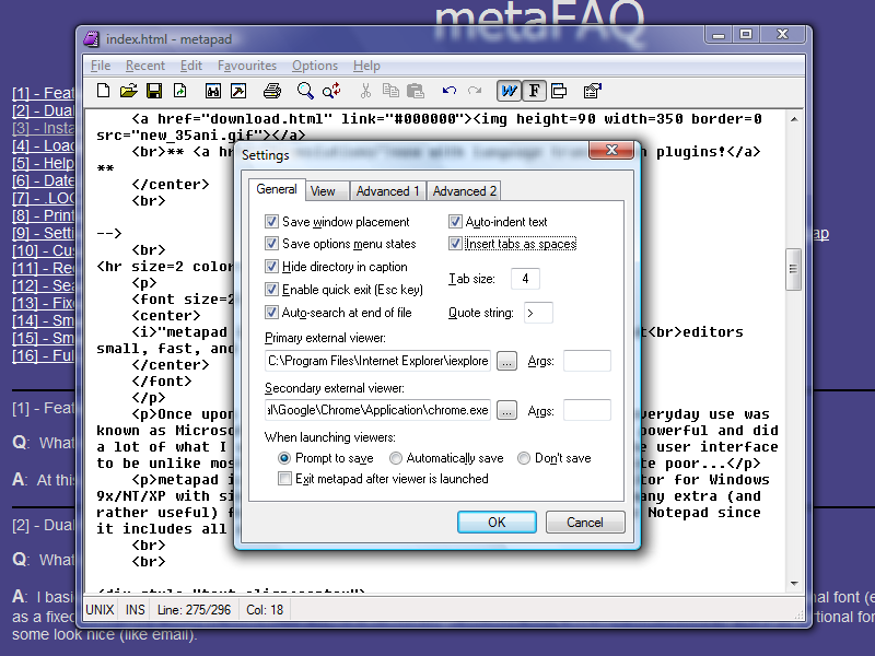 metapad screenshot